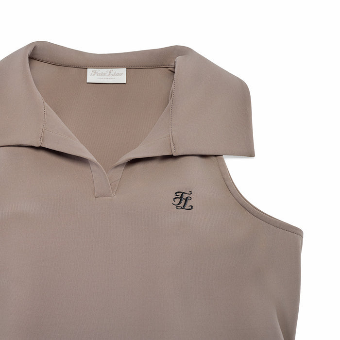 Lucé Halter Sleeveless T-Shirt (Cocoa)