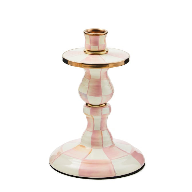 Mackenzie-Childs Candlestick Rosy Check