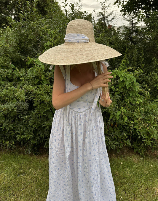 Marie Dress in Ditsy Blue Floral