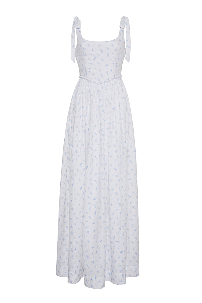 Marie Dress in Ditsy Blue Floral