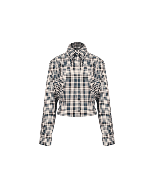 MARTI SHIRT NAVY CREAM TARTAN