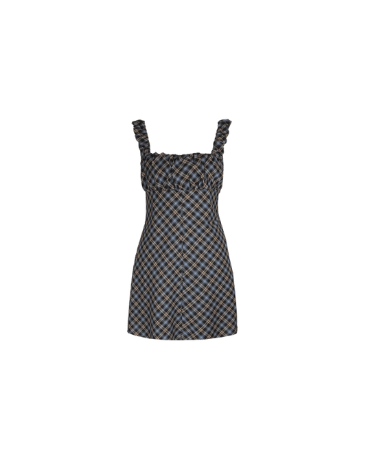 MICKEY MINI DRESS BLACK TARTAN
