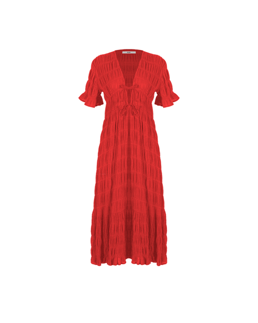 MIRELLA V-NECK DRESS CHILLI
