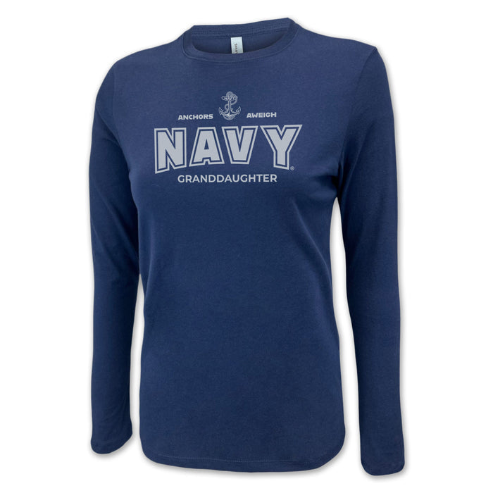 Navy Granddaughter Women's Long Sleeve T-Shirt (Navy)