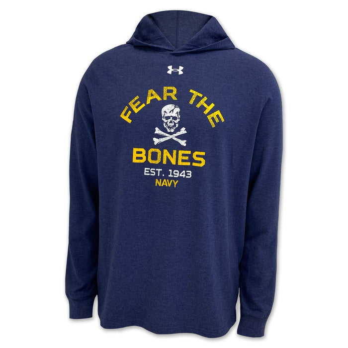 Navy Under Armour Fear The Bones Icon Long Sleeve Hood (Navy)