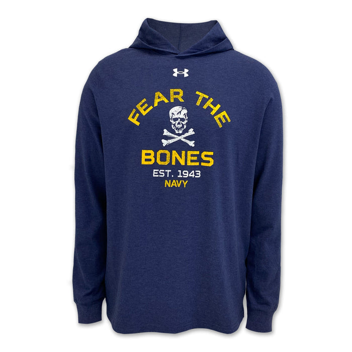 Navy Under Armour Fear The Bones Icon Long Sleeve Hood (Navy)