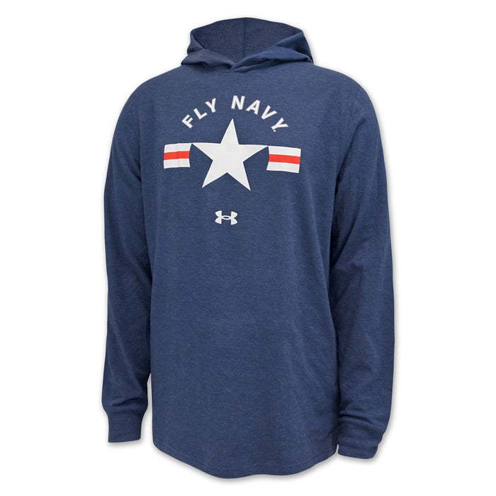 Navy Under Armour Fly Navy Icon Long Sleeve Hood (Navy)