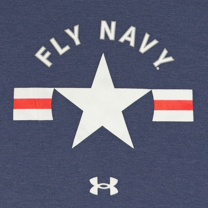 Navy Under Armour Fly Navy Icon Long Sleeve Hood (Navy)