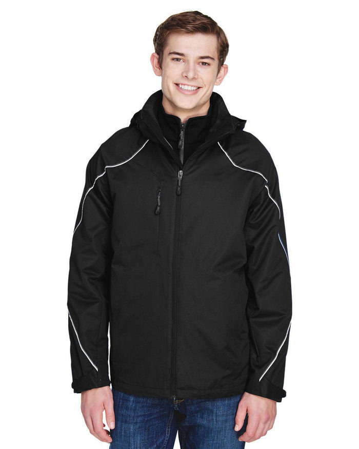 North End Angle 3-in-1 Jacket with Bonded Fleece Liner-Men's Jackets-North End-Black-S-Thread Logic