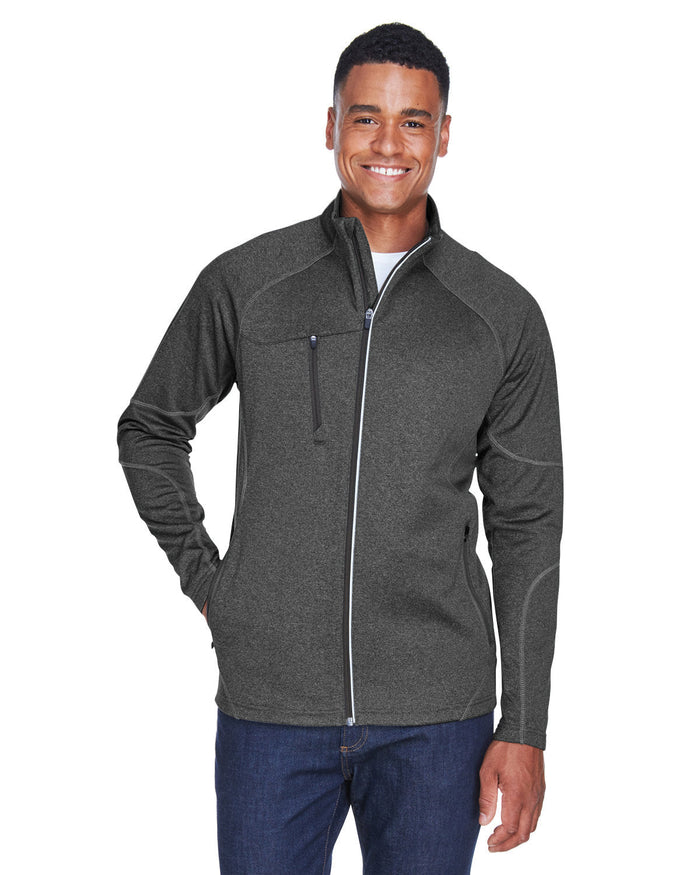 North End Gravity Performance Fleece Jacket-Men's Jackets-North End-Carbon Heather-S-Thread Logic
