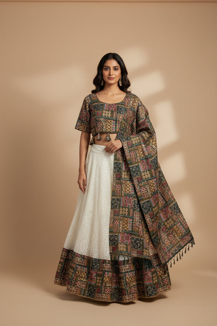 Off white chaniya choli : garba