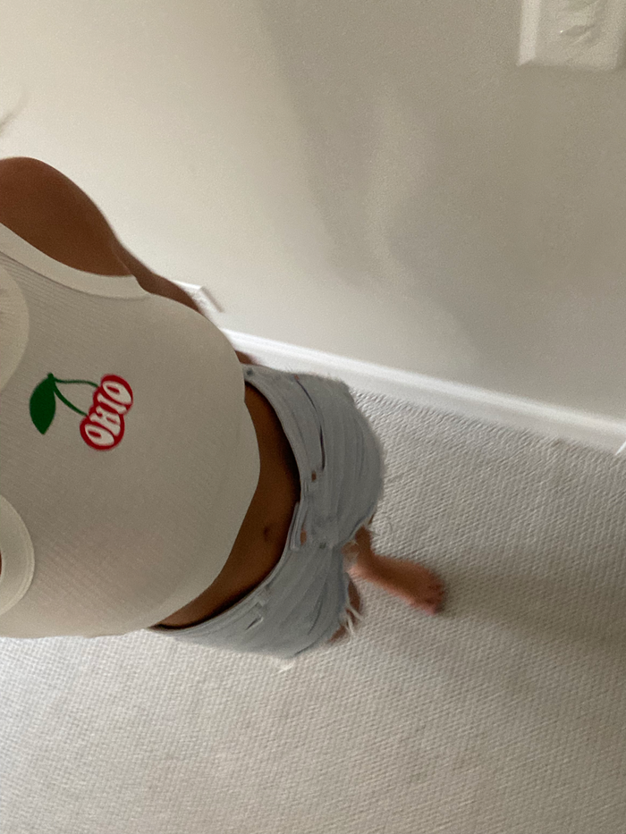 Ohio Cherries High Neck Ribbed Tank - Recess Apparel LLC