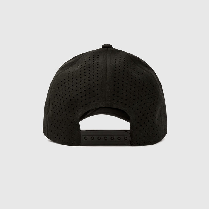 Olive Camo All Purpose Cap back view with perforated design.