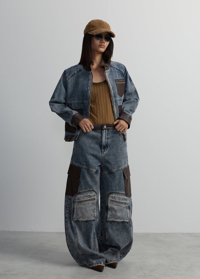 PATCHED UYILITY DENIM JACKET