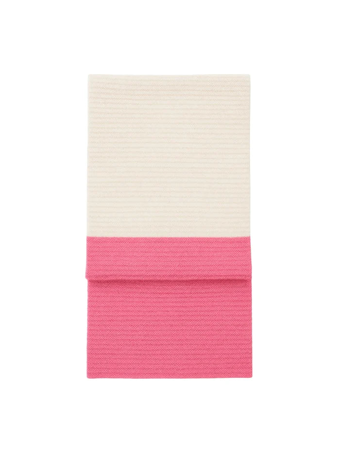 Pink Colour Block Scarf With Cashmere
