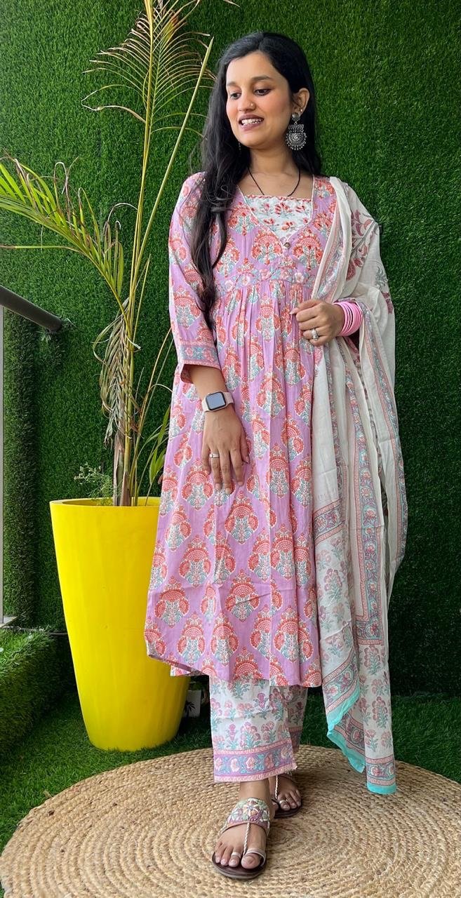 Pink Floral Flared Set