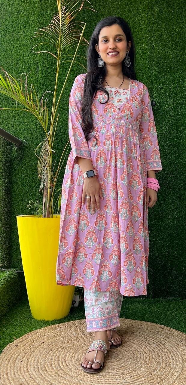 Pink Floral Flared Set