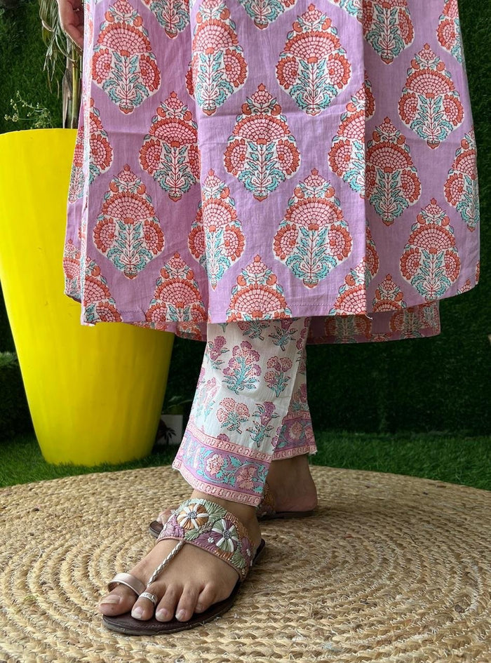 Pink Floral Flared Set