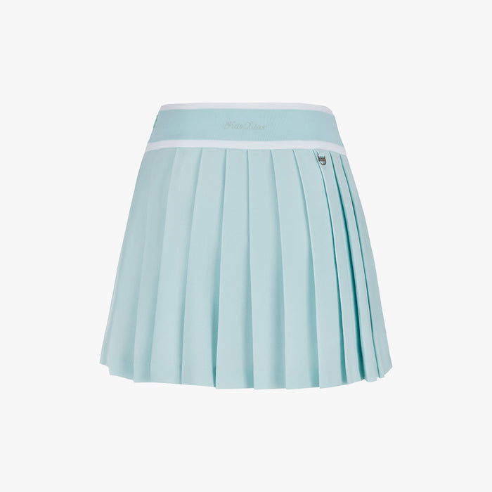 Pique Pleated Band Skirt (Mint)