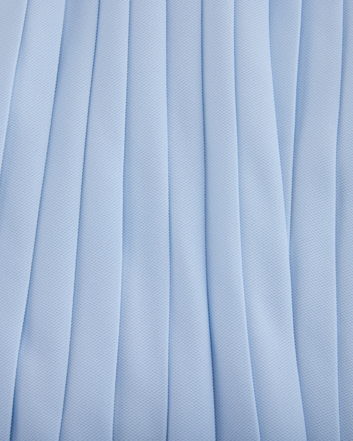 Pique pleated skirt (Blue)