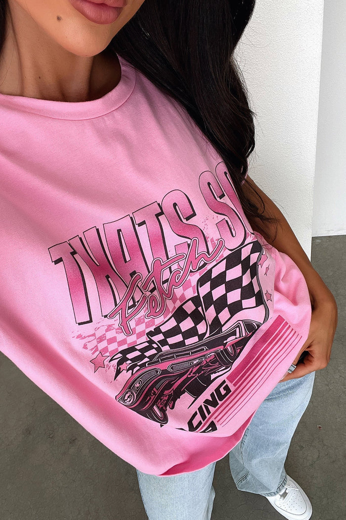 Pitstop Oversized Tee - Pink