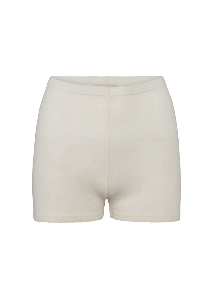 Naturlige uld pointelle underbukser, boxershorts med elastisk linning