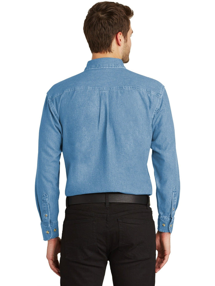 no-logo Port Authority Tall Long Sleeve Denim Shirt-Regular-Port Authority-Thread Logic