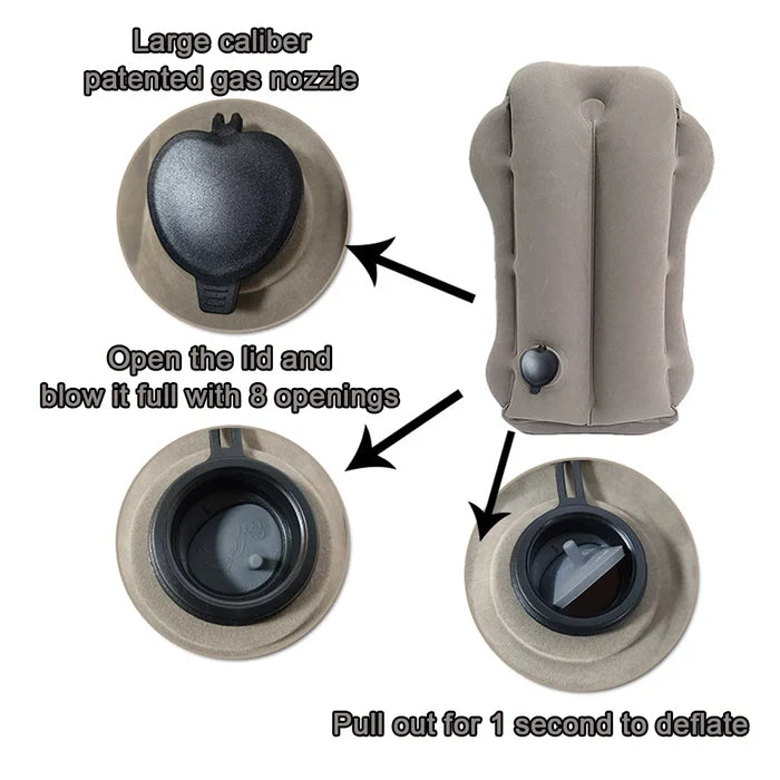 Portable Inflatable Travel Pillow Neck Support for Office  Sleepouts Outdoor Camping f2 Naps Airplane Flights Train