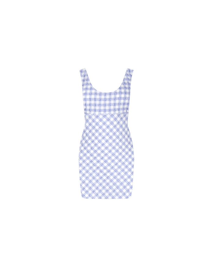 PRISM MINI DRESS PERIWINKLE GINGHAM