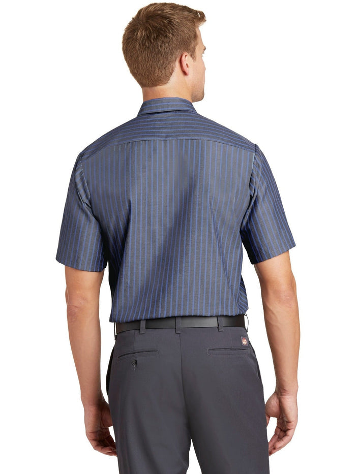 no-logo Red Kap Short Sleeve Striped Industrial Work Shirt-Regular-Red Kap-Thread Logic