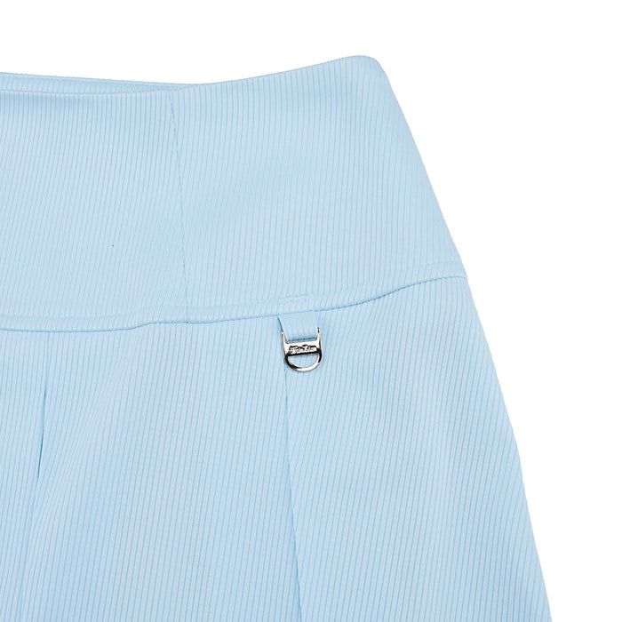 Rib Back Pleated Skirt (Blue)