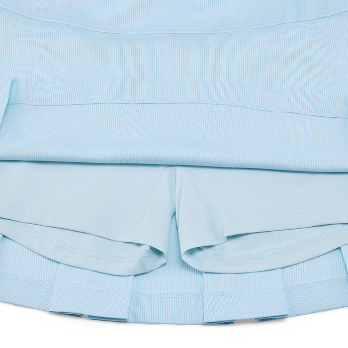 Rib Back Pleated Skirt (Blue)