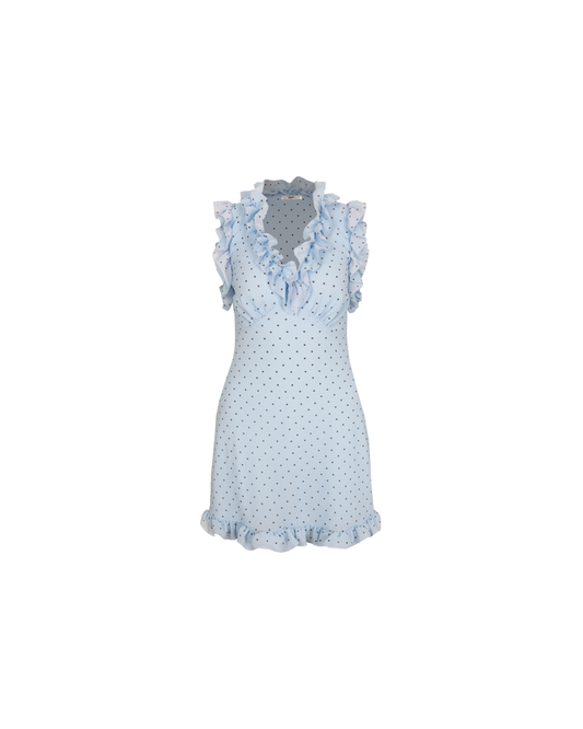 RILEY MINI DRESS BLUE POLKA DOT