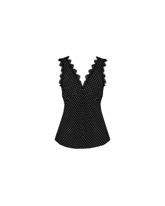 ROSARIA LACE TANK POLKA DOT