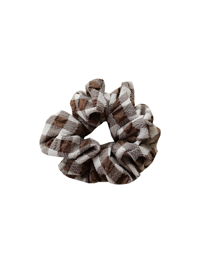 SABRINA SCRUNCHIE BROWN GINGHAM