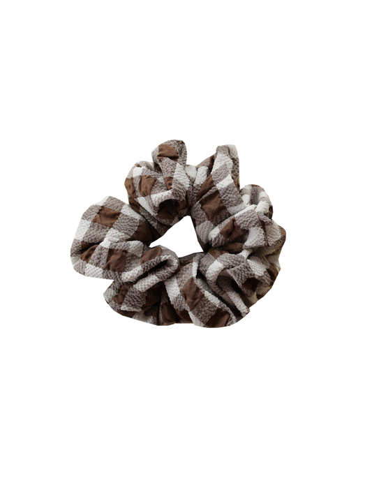 SABRINA SCRUNCHIE BROWN GINGHAM