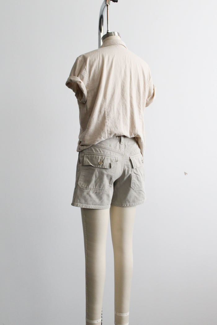 sandstone patch-pocket shorts