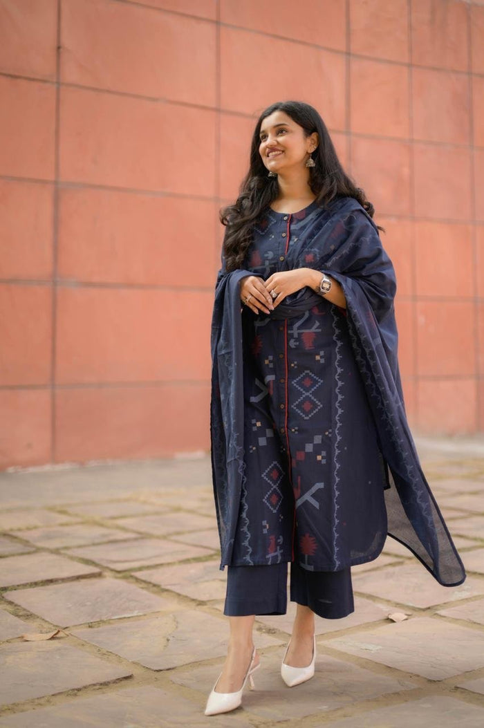 Sasha Blue Printed Cotton Set