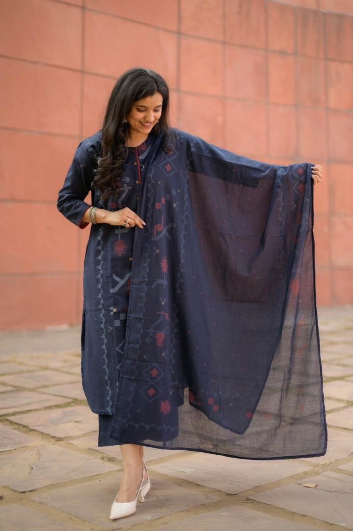 Sasha Blue Printed Cotton Set