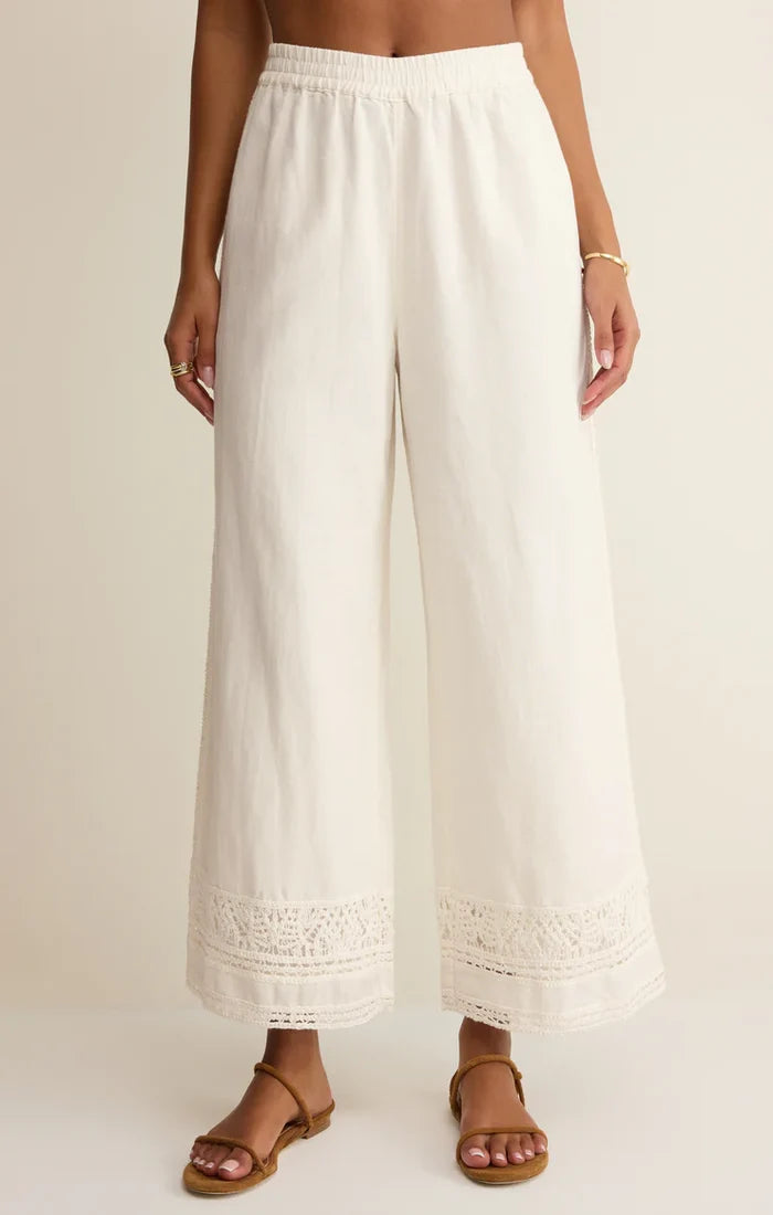 Scout Embroidered Pant - White