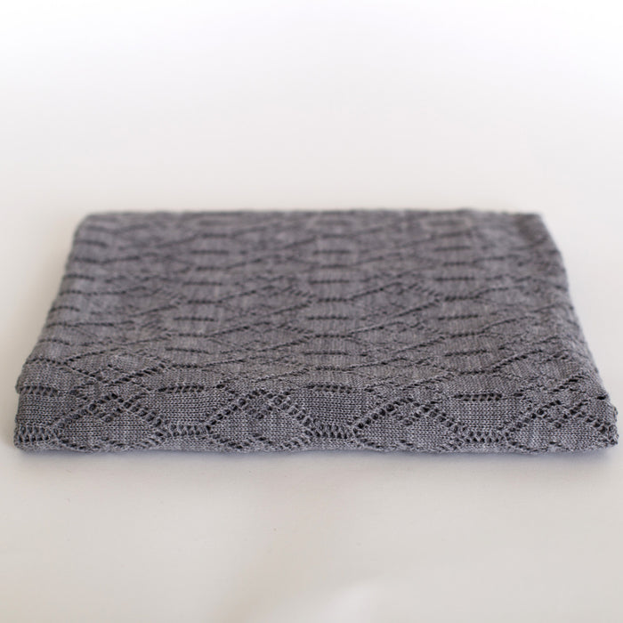 Silver Stream Merino Wool Lace Baby Blanket