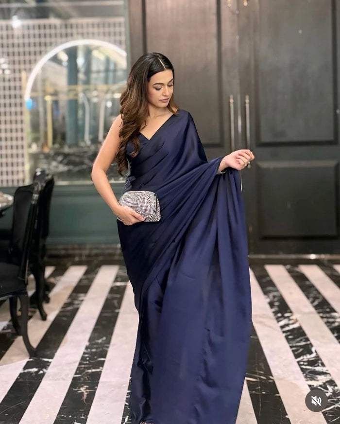 Solid Charmeuse: Navy Blue