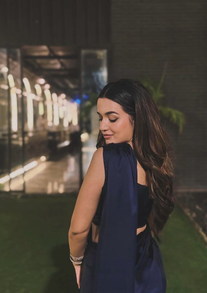 Solid Charmeuse: Navy Blue