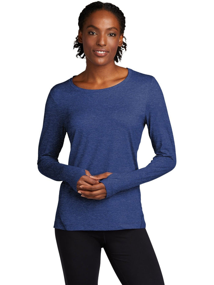 Sport-Tek Ladies Exchange 1.5 Long Sleeve Crew-Regular-Sport-Tek-True Royal Heather-S-Thread Logic