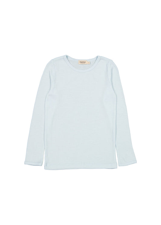 Light blue t-shirt for children in merino wool