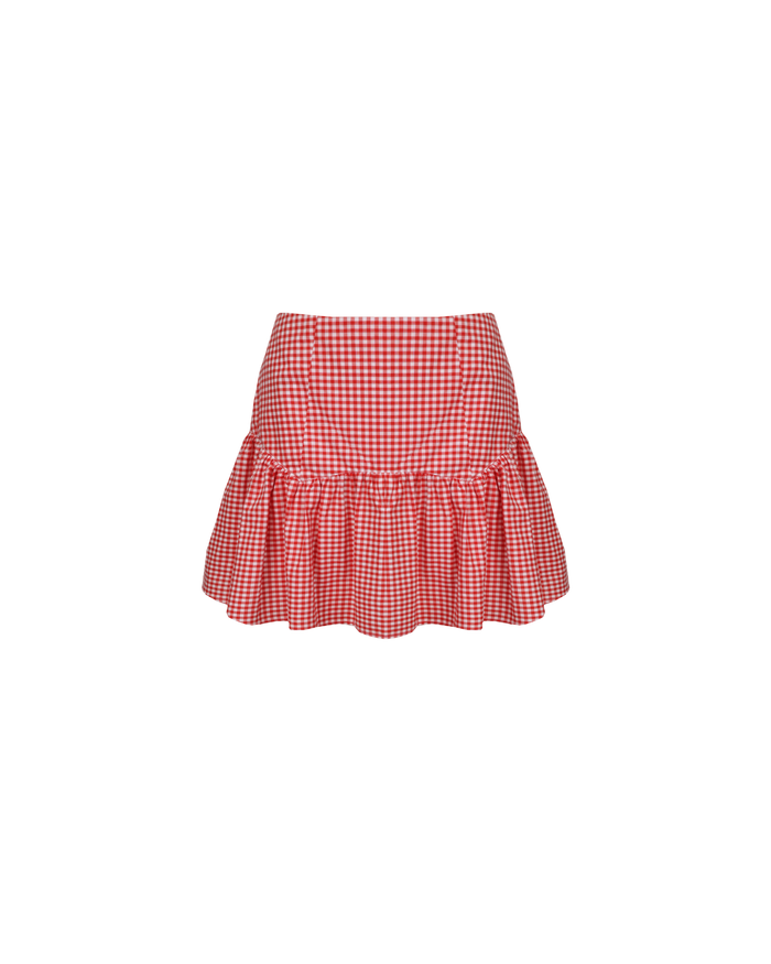 TRULLI MINI SKIRT RED GINGHAM