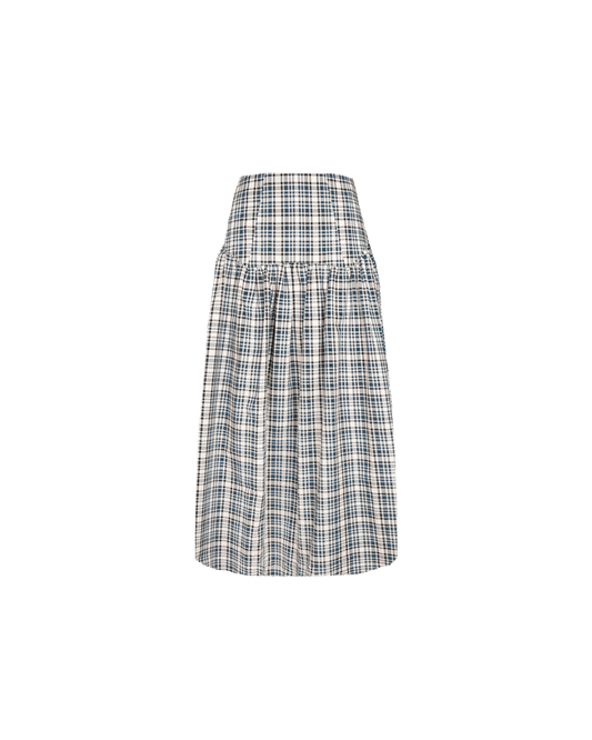 TRULLI SKIRT NAVY CREAM TARTAN