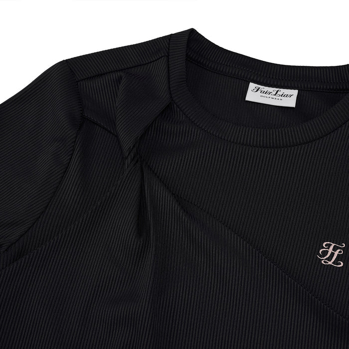 Twisted Round-neck T-Shirt (Black)