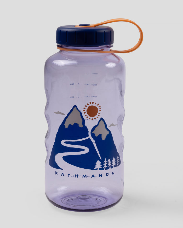 Wide Mouth Tritan 1L Drink Bottle - Bright Lilac Mountain Scape