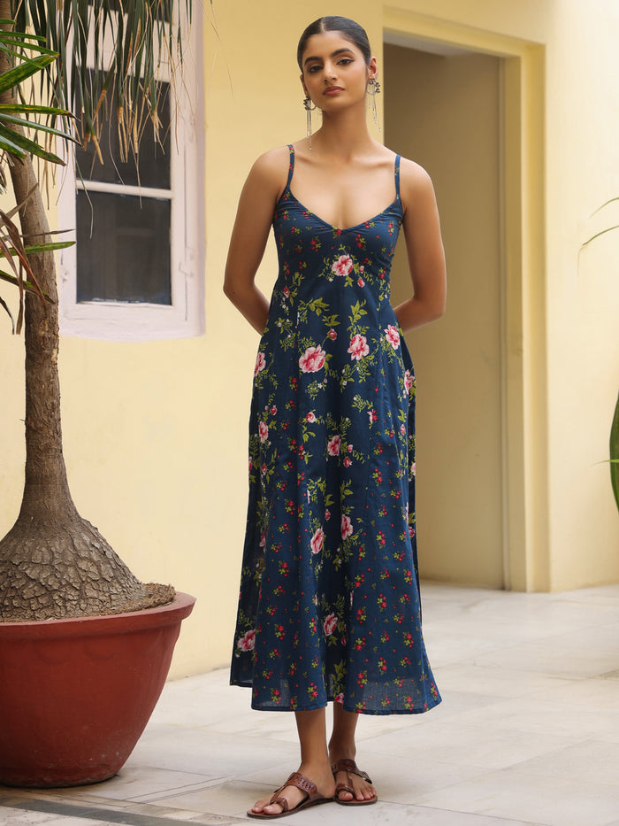 Women's  A Line Panelled Midi Dress